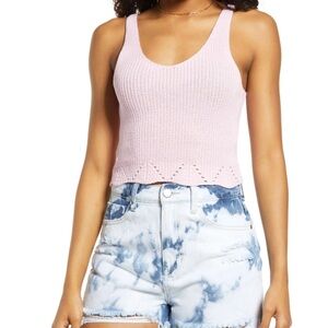 Pink Cropped Knitted Top, NWT